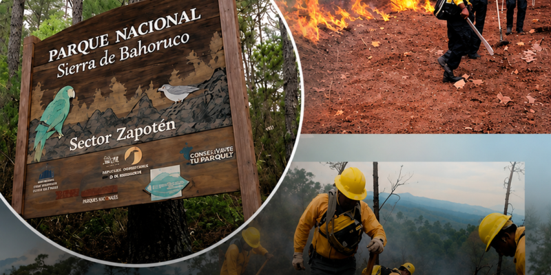 Incendio forestal en Sierra de Bahoruco podría quedar controlado en tres días, según Medio Ambiente