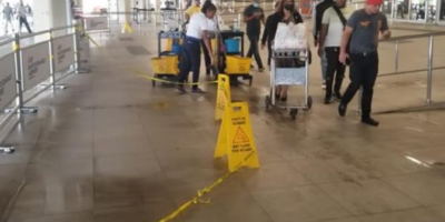 Filtración en techo del AILA genera molestias a pasajeros durante las lluvias
