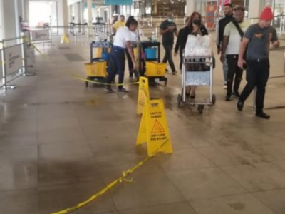 Filtración en techo del AILA genera molestias a pasajeros durante las lluvias