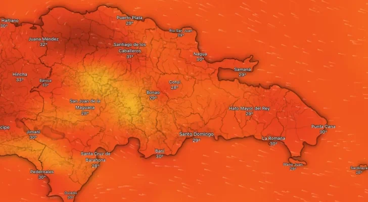 NOAA sitúa a República Dominicana en el nivel máximo de alerta por calor extremo