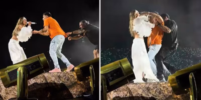 Fan sube al escenario y agarra del brazo a Karol G durante concierto en Toronto